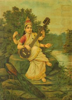 Raja Ravi Varma Saraswati china oil painting image